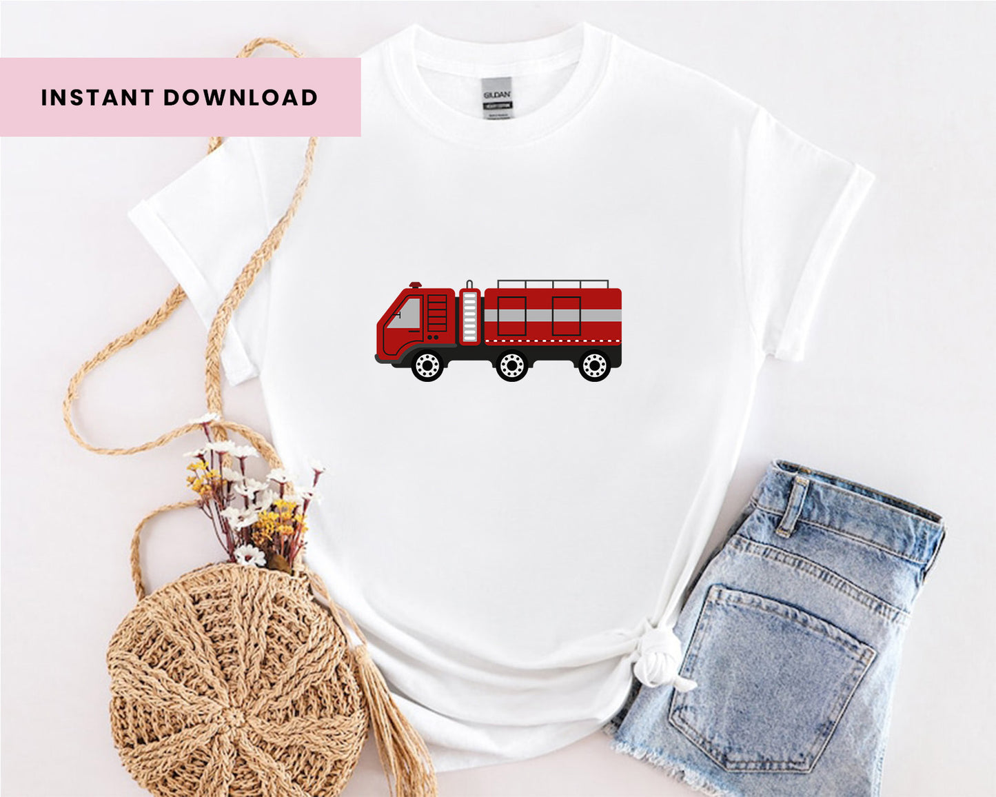 10 Fire Engine Clipart, Fire Department PNG, Fire Truck Svg, Fire Fighter PNG, Firefighter Birthday, Nursery Clipart, Instant Download