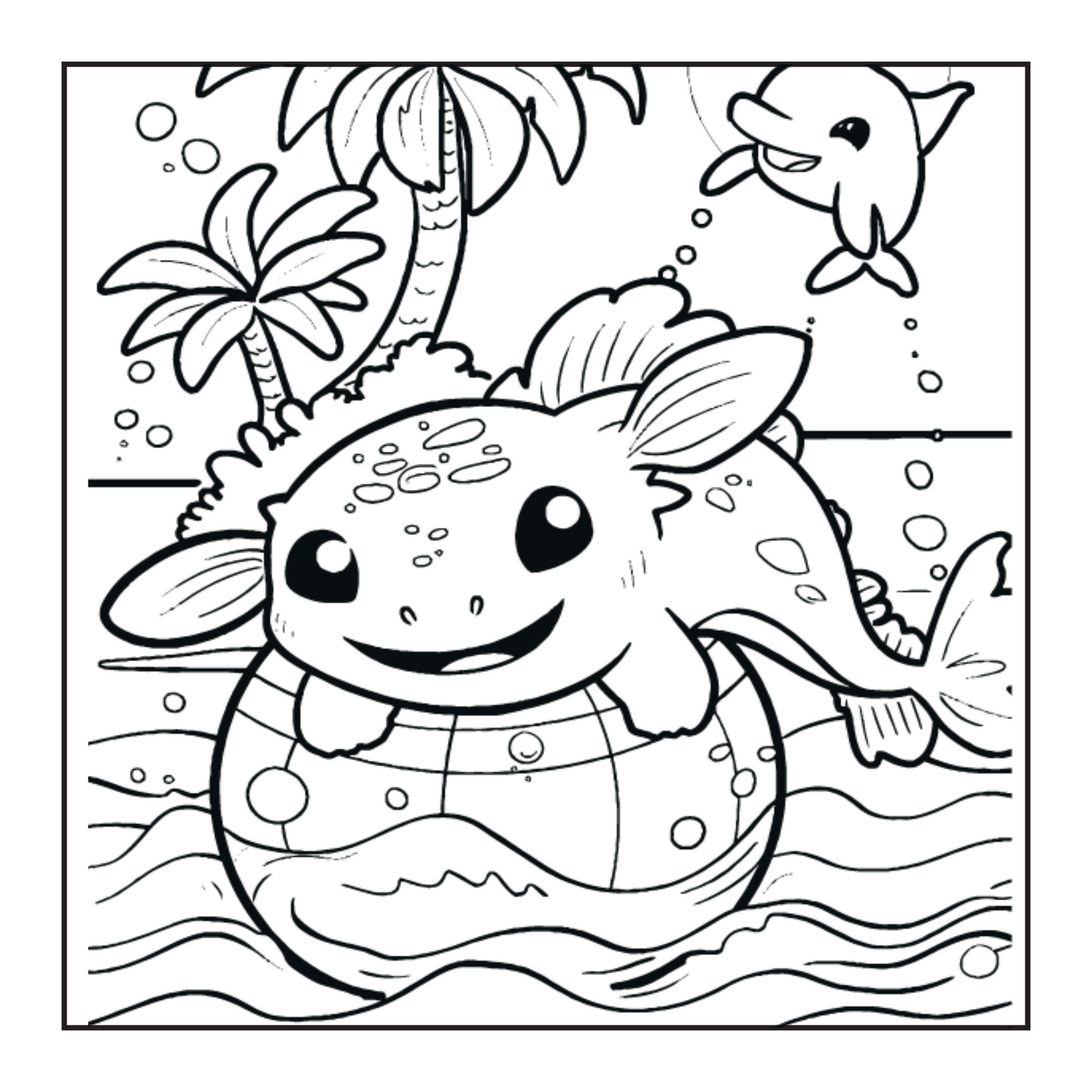 Axolotl Adventures | Underwater Journeys with Friendly Creatures | Coloring Book