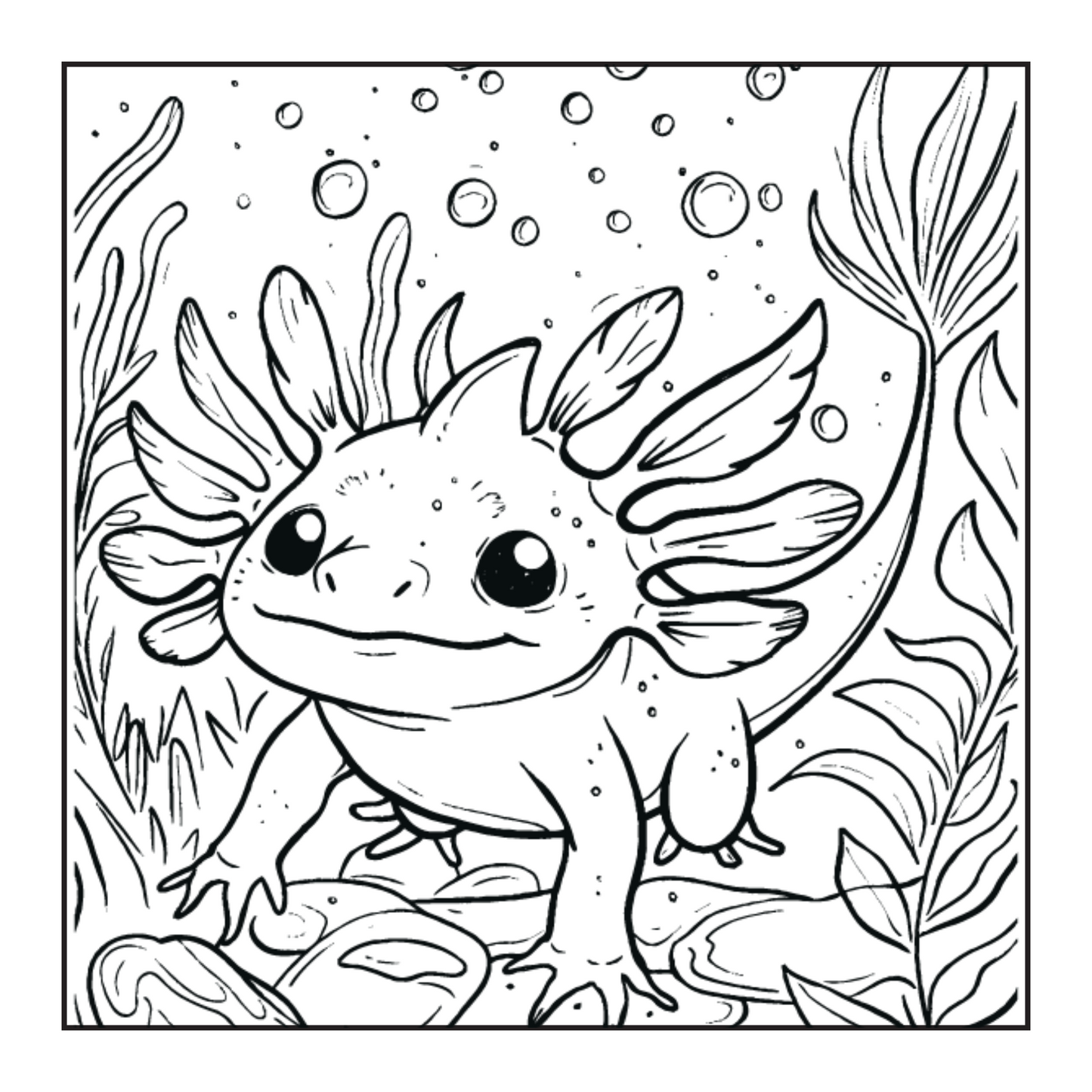 Axolotl Adventures | Underwater Journeys with Friendly Creatures | Coloring Book