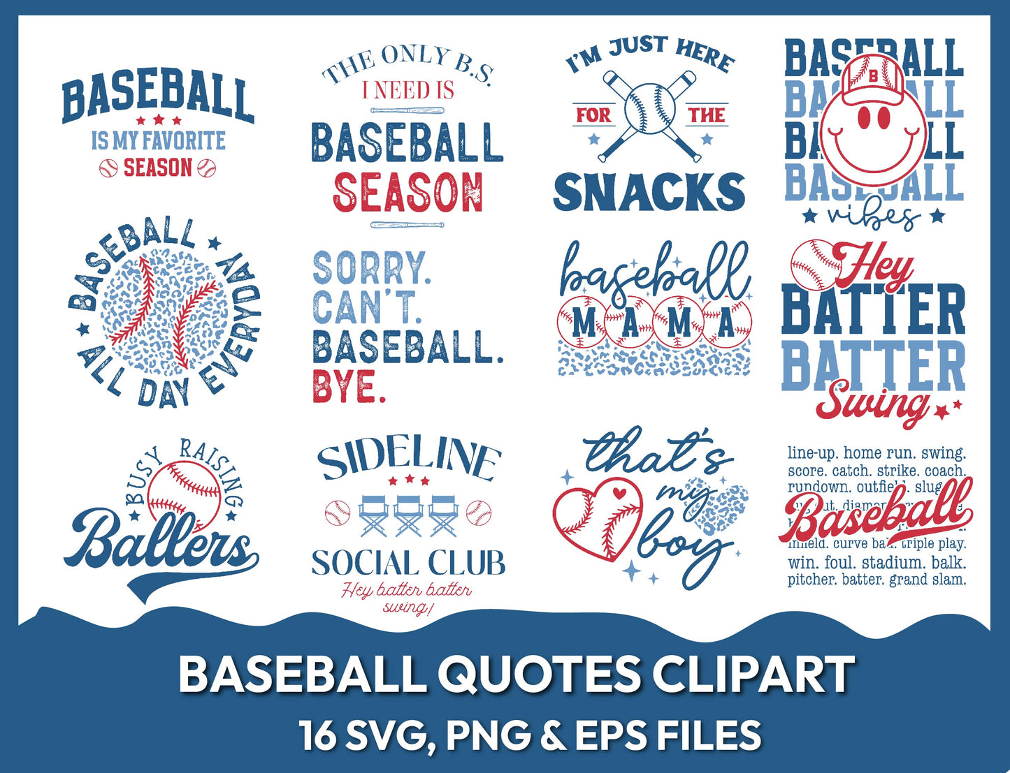 16 Baseball SVG PNG EPS Bundle, Baseball Clipart, Baseball Mom Sublimation, Softball PNG, Sports Day, Baseball Quote, Baseball Shirt Print