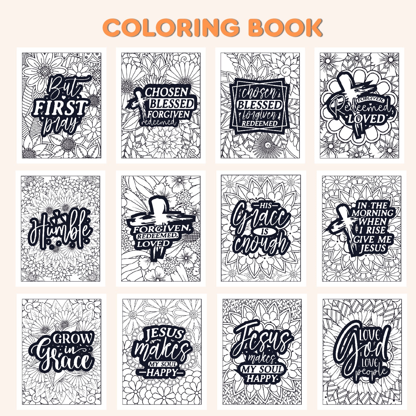 Spirit-Filled Strokes: Biblical Quotes Coloring Adventure | Coloring Book for Kids and Adults