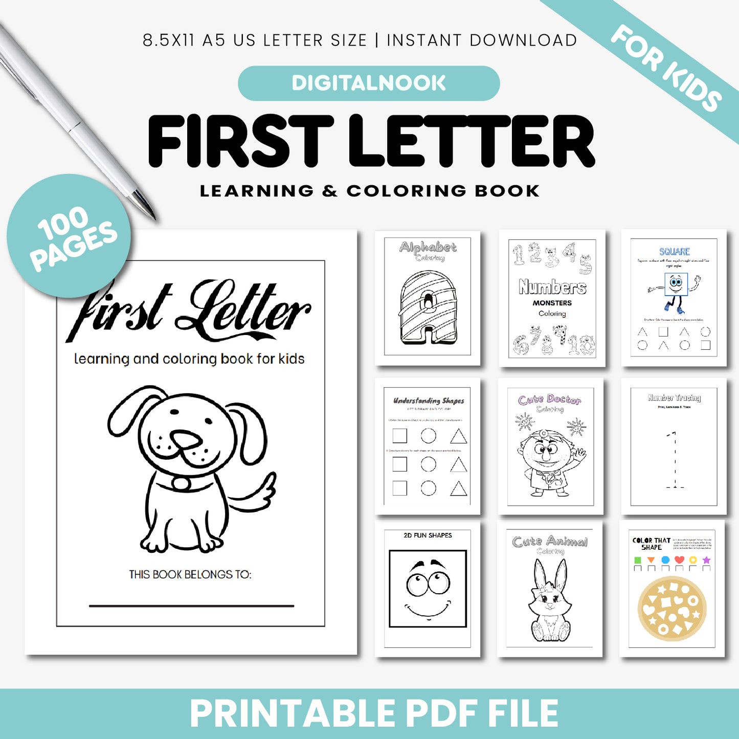 Learning & Coloring Book for Kids β Letters, Numbers, Shapes & More | Perfect for Learning and Homescool Activities