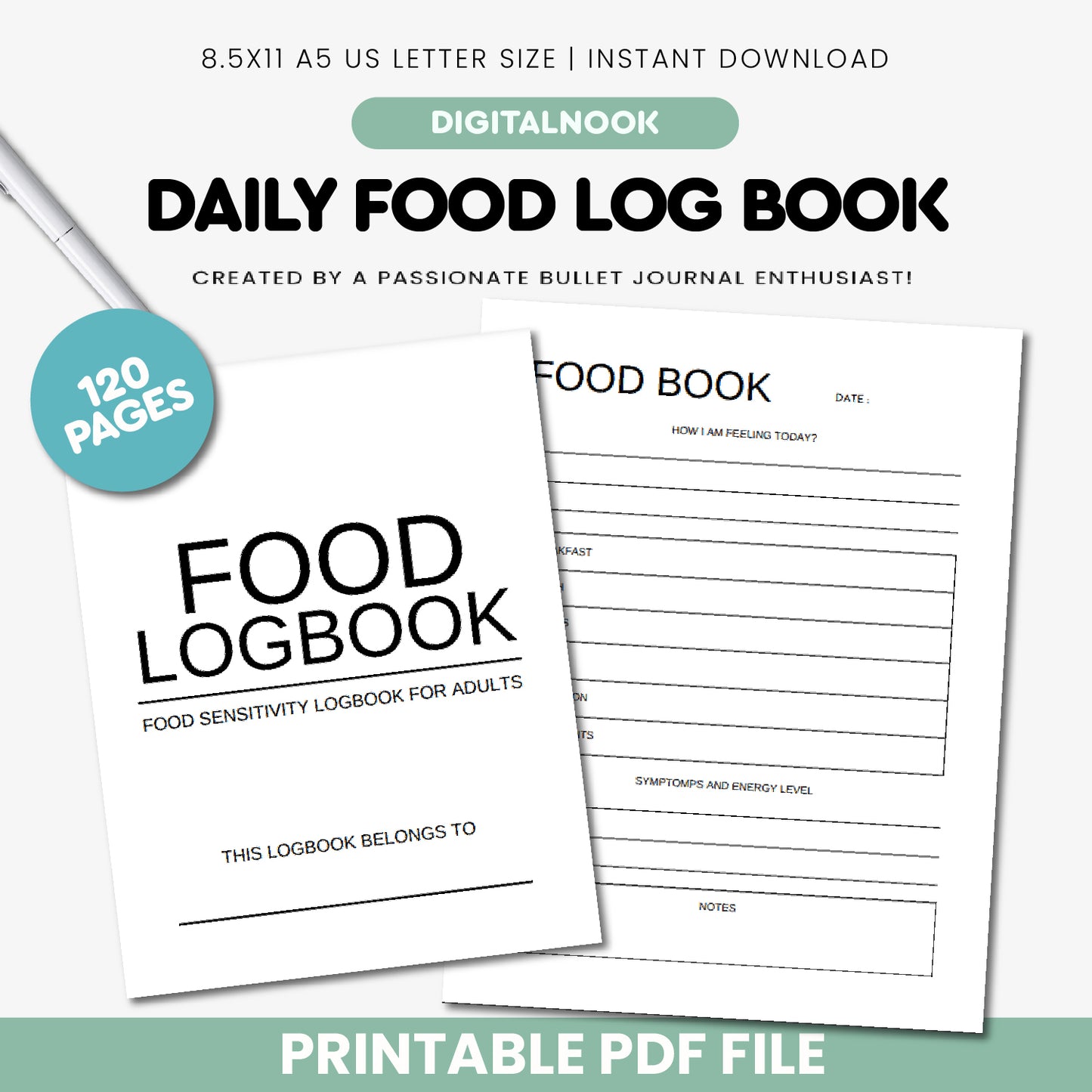Daily Food Logbook – Track Meals, Snacks & Nutrition Easily