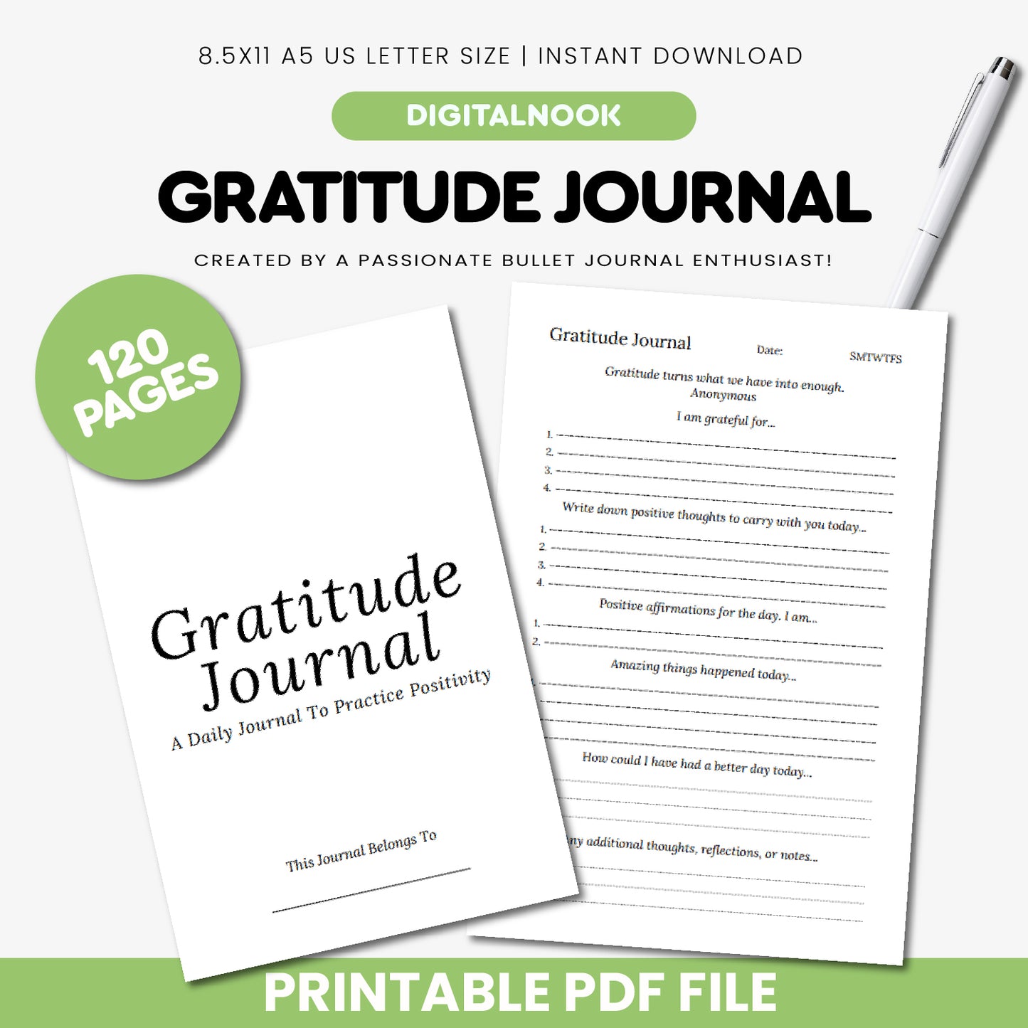 Gratitude Journal – Cultivate Positivity & Mindfulness Daily