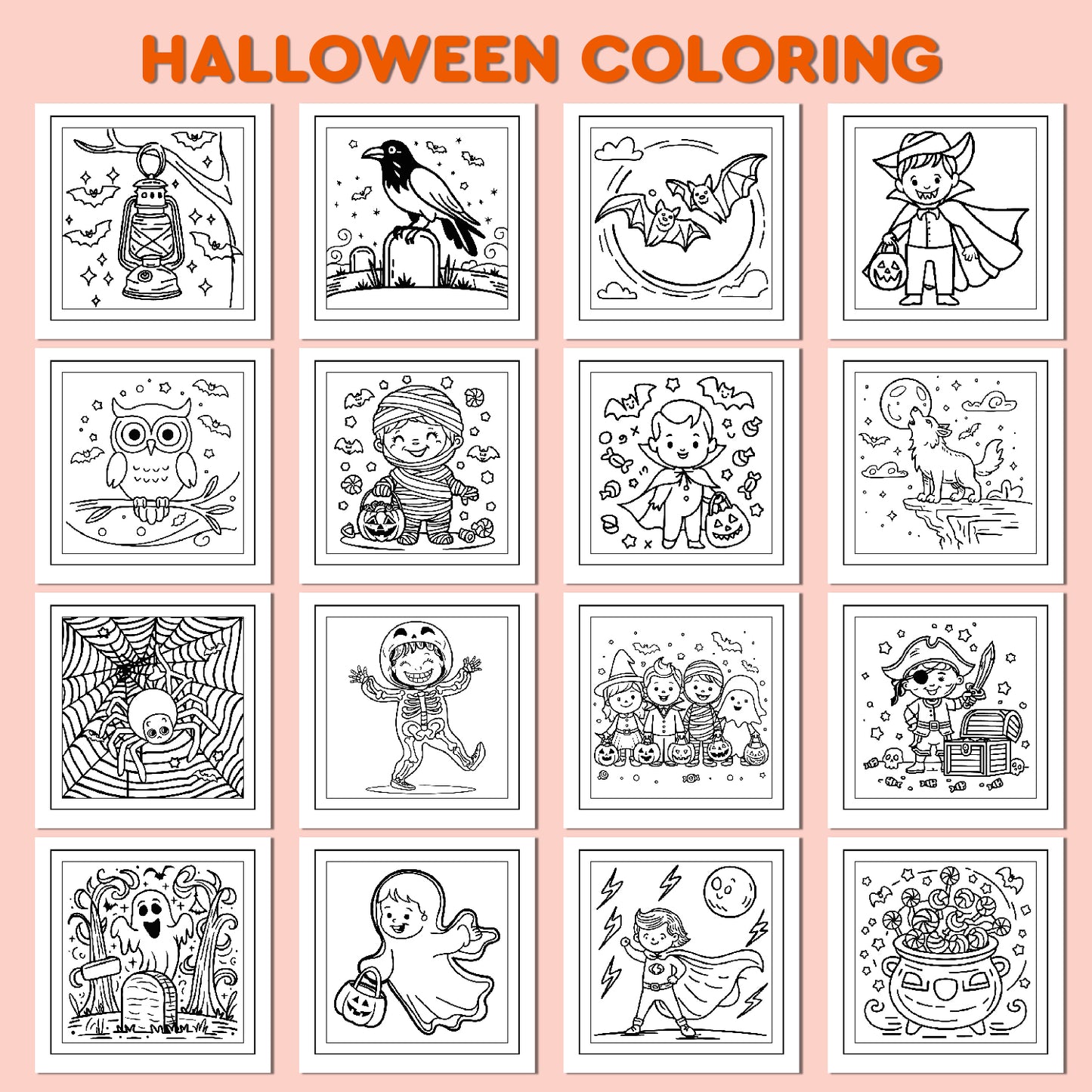 Halloween Coloring Book for Kids & Adults ā Spooky Fun Designs
