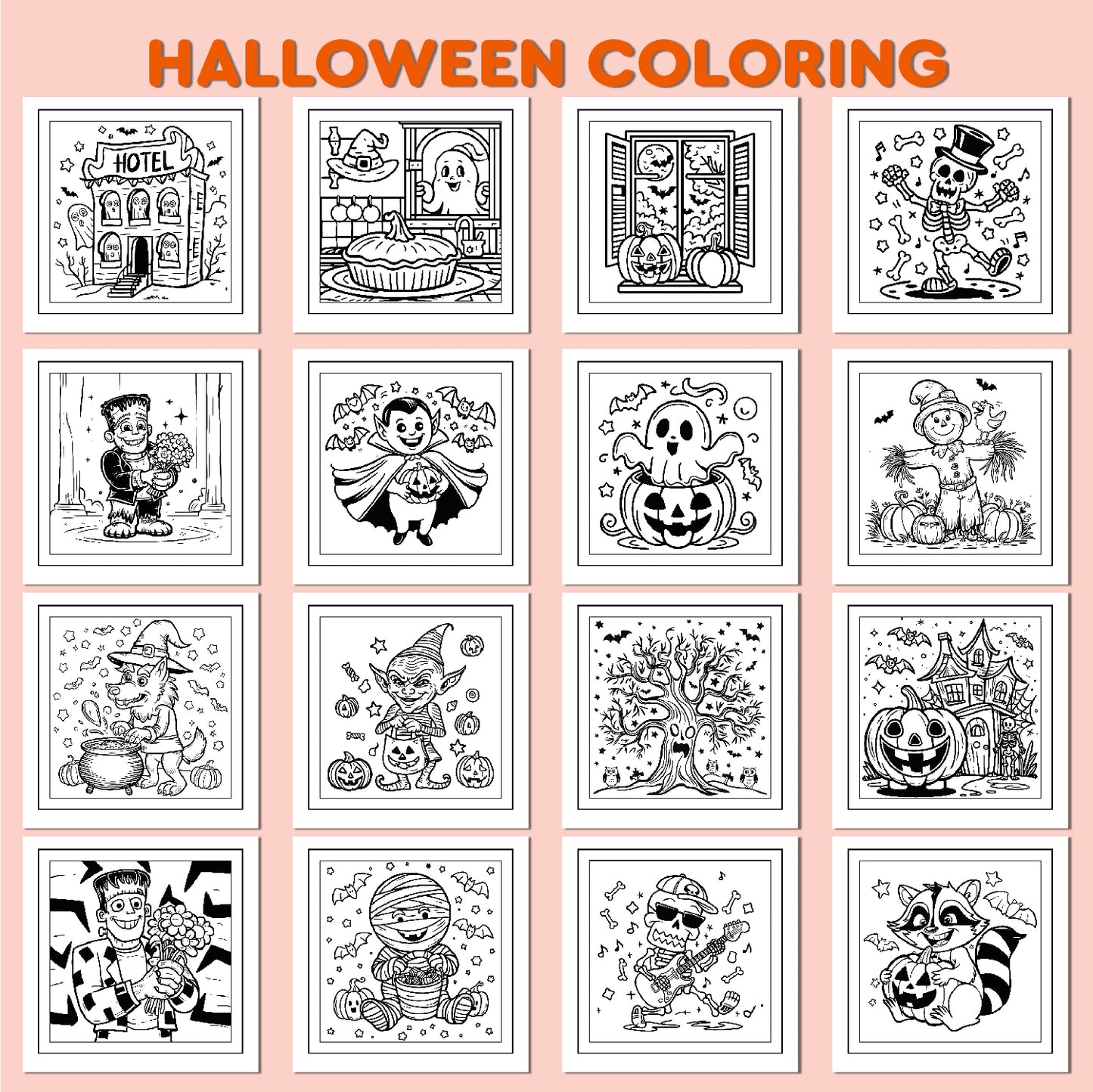 Halloween Coloring Book for Kids & Adults ā Spooky Fun Designs
