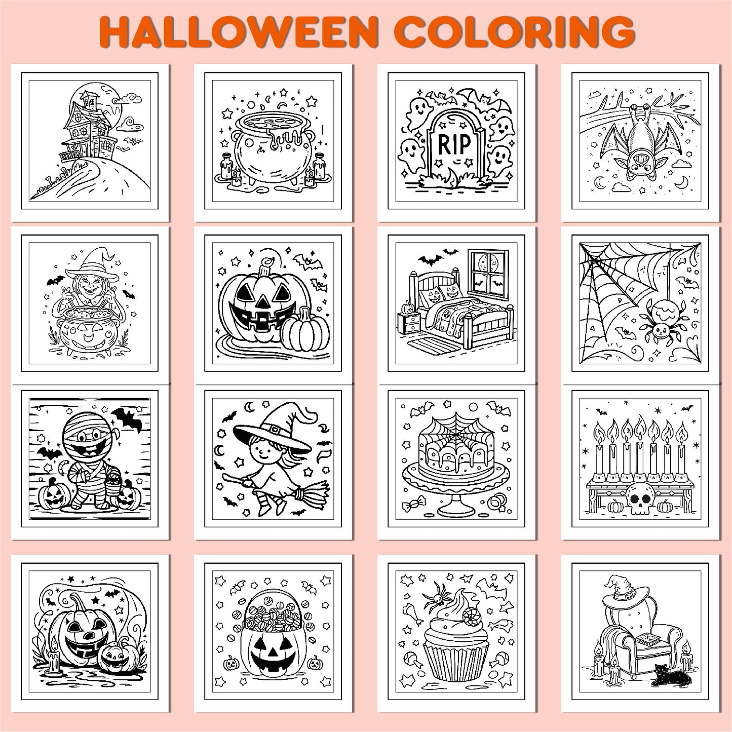 Halloween Coloring Book for Kids & Adults ā Spooky Fun Designs