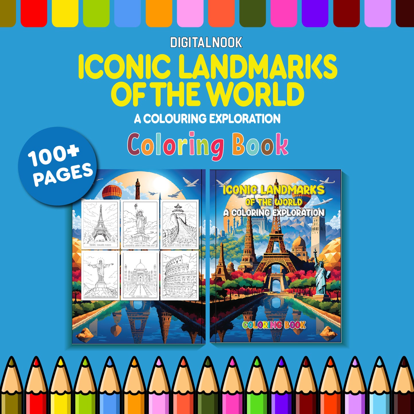 Iconic Landmarks of the World Coloring Book ā 100 Pages of Global Wonders