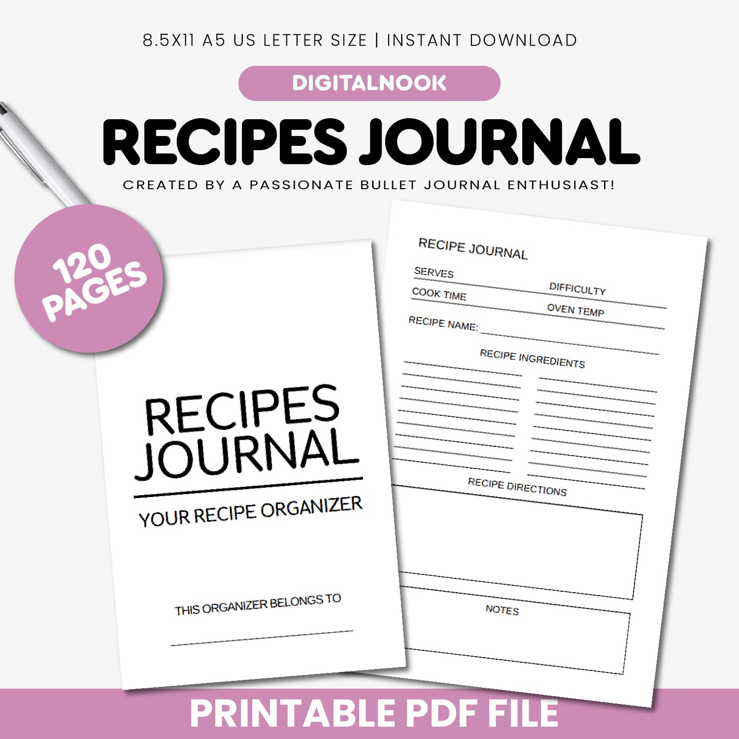 Recipes Journal ā Organize Your Favorite Meals & Culinary Creations