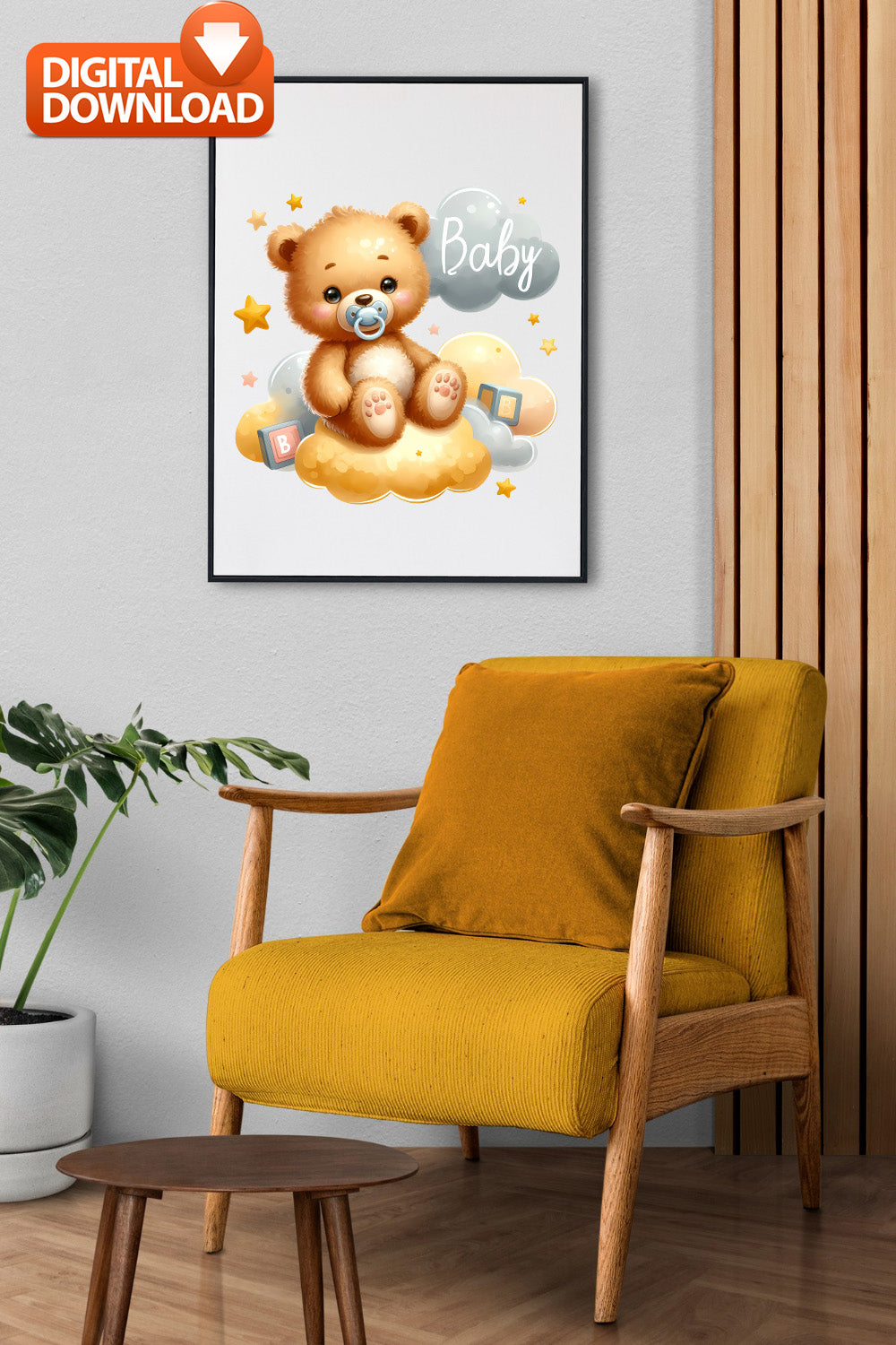 10 Watercolor Birthday Baby Teddy Bear Clipart PNG Bundle 300dpi, Boho Teddy Bear Clipart, Cute Bear Sublimation Design, Instant Download
