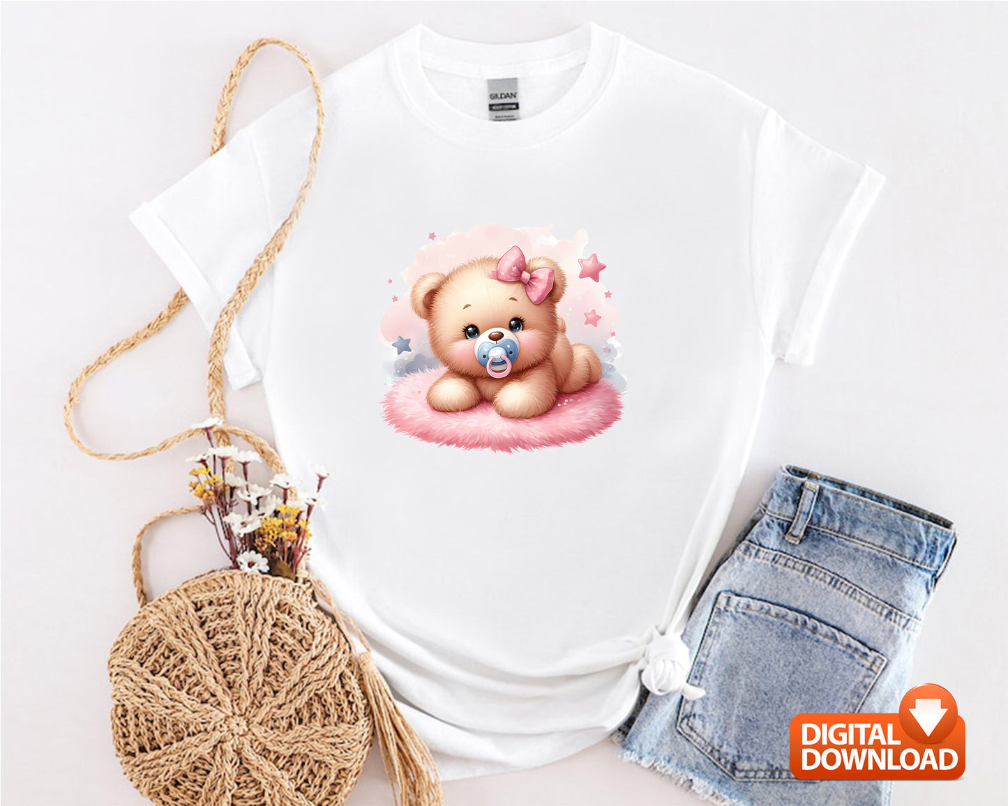10 Watercolor Birthday Baby Teddy Bear Clipart PNG Bundle 300dpi, Pink Teddy Bear Clipart, Cute Bear Sublimation Design, Instant Download