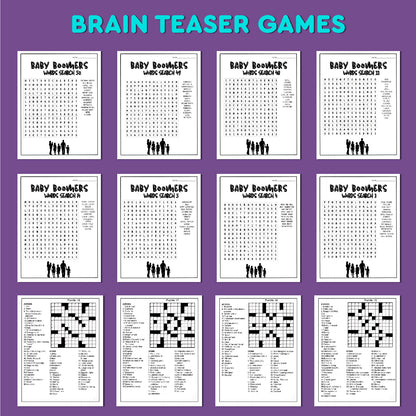 2000+ Senior Brain Teasers : Word Search & Crossword Puzzle Combo