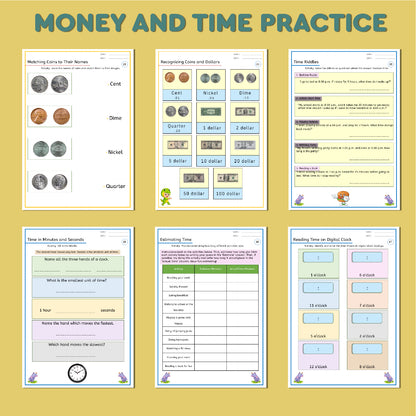 Telling Time & Counting Money: Step-by-Step Guide for kids 6-9: Money & Time practice workbook, time & money passages, time & money conversations, shopping problems etc