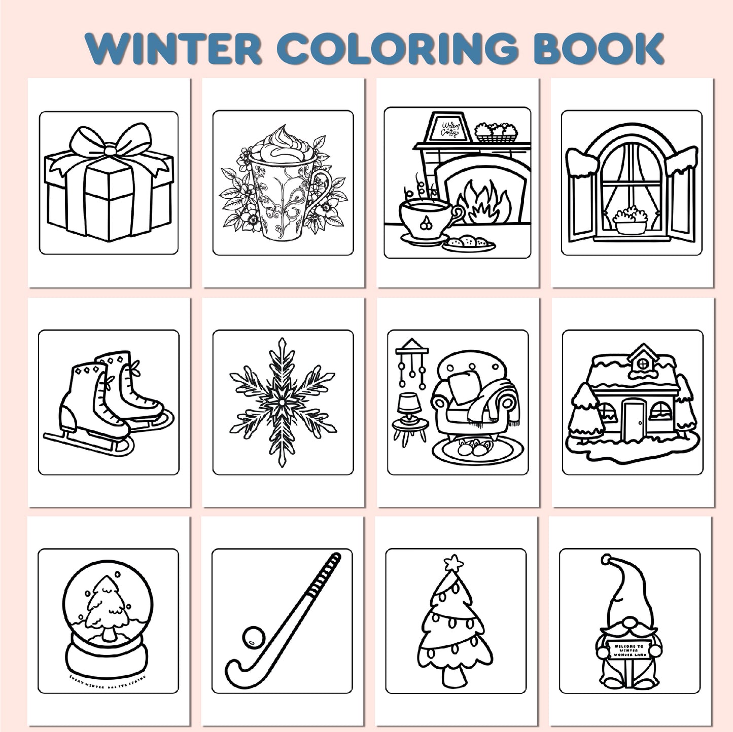 Winter Coloring Book for All Ages – Cozy Seasonal Designs